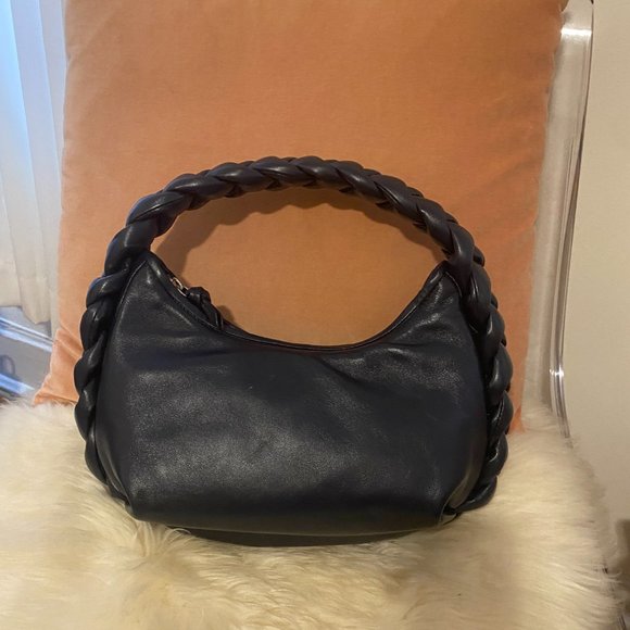 NWT Hereu - Espiga Lambskin Braided Handle Bag - Navy - Picture 7 of 10